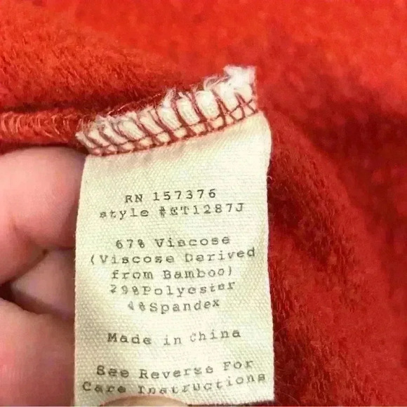 Evy's Tree Open Cardigan Sweater Red Pockets The Celena Size XL - Picture 6 of 7